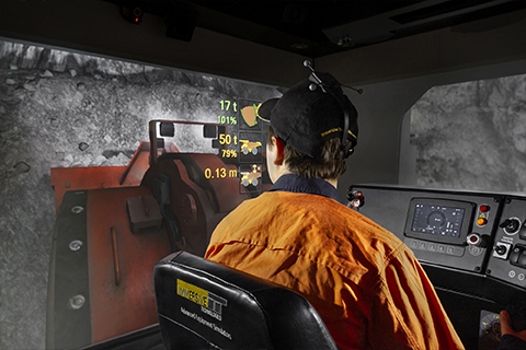 Módulo simulador de entrenamiento de cargador subterráneo Sandvik LH517i en IM360