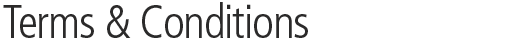 Terms & Conditions