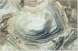 Vista de satélite da mina Bagdad