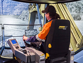 Immersive Technologies' Komatsu PC2000-8 Excavator Conversion Kit on PRO4 Advanced Equipment Simulator