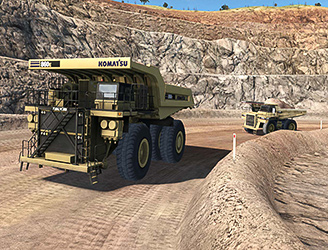 Immersive Technologies' Komatsu 860E Truck Simulation Graphics