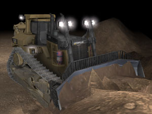 Simulated CAT D11T Dozer model