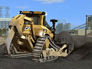 Dozer stockpiling simulation graphics