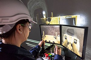 Advanced underground loader simulator complete with RCT ControlMaster® CM2000D line-of-sight remote control.