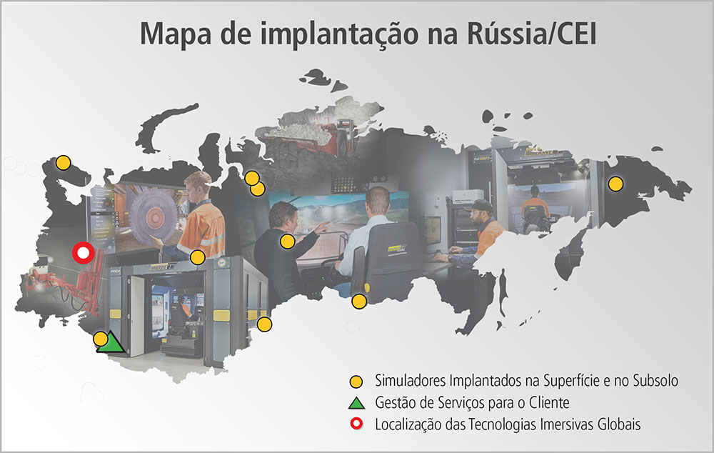 Mapa de implantação na Rússia/CEI