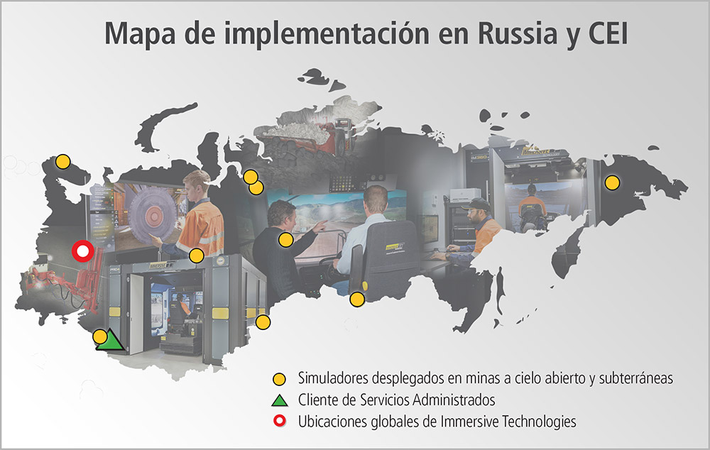 Mapa de implementación en Russia y CEI 