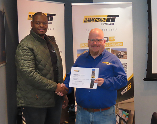 Mining career development with MineAdvantage™ - award photo of a customer in South Africa