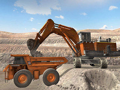 Hitachi EX5600-6 Excavator Dumping Training