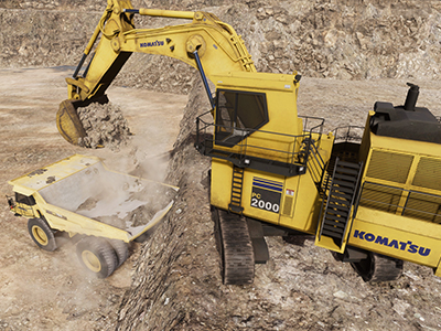 Komatsu PC2000-8 Dumping Training