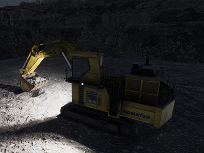 Komatsu PC2000-8 Night Operation Training