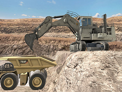 Liebherr R9400 Dumping Training