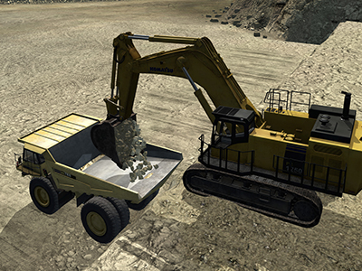 Komatsu PC1250-8 Dumping Training