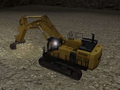 Komatsu PC1250-8 Operating at night Training