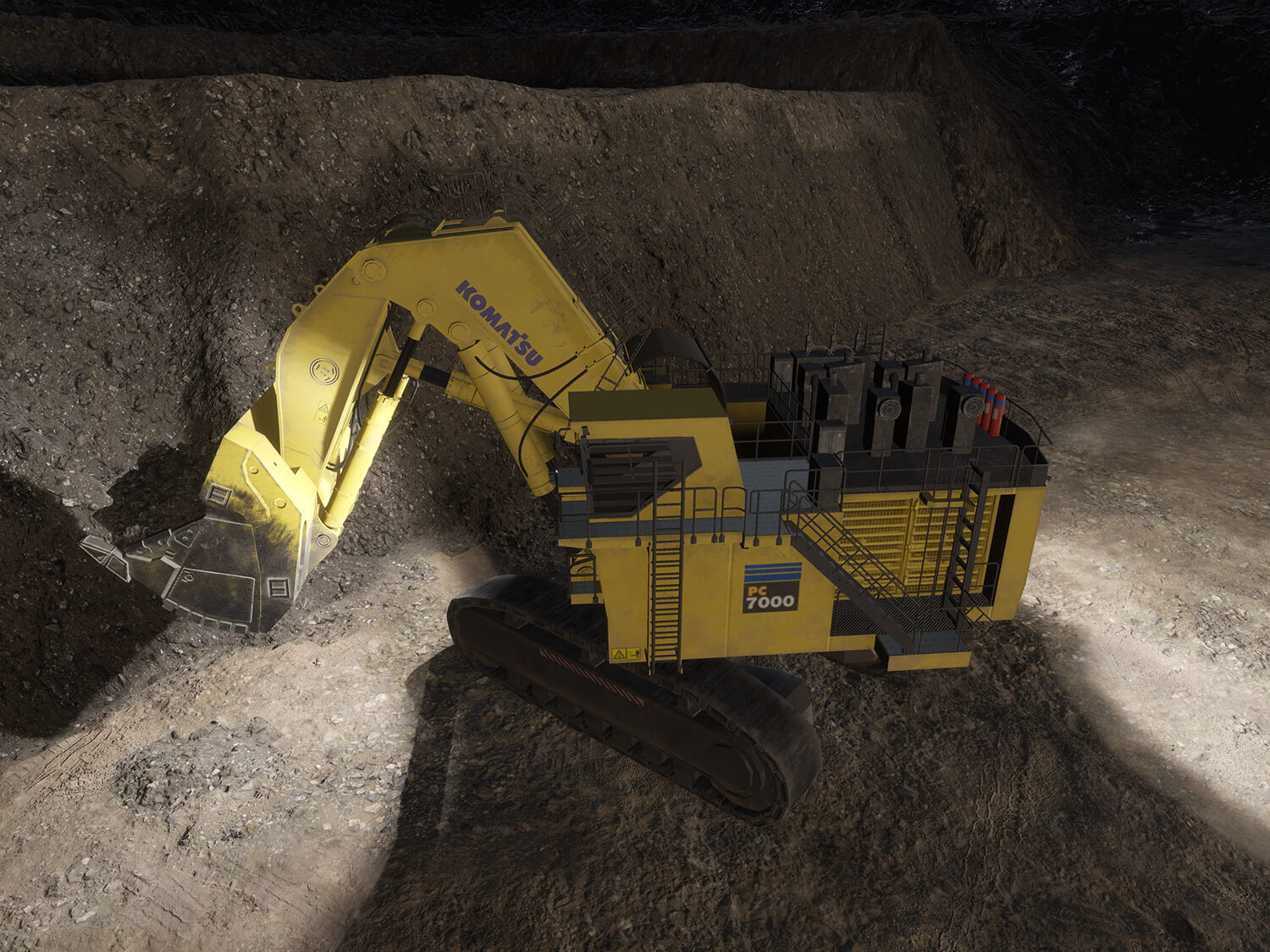Komatsu PC5500-11, PC7000-11, PC8000E-6, PC7000E-11 - Operation at Night