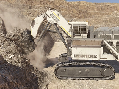 Liebherr R9800 Shovel Digging Training