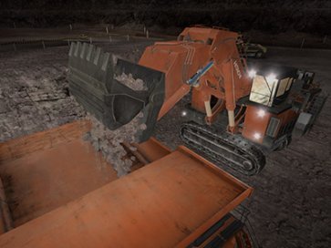 Hitachi EX5600-7 Shovel/Excavator Night Operation Training