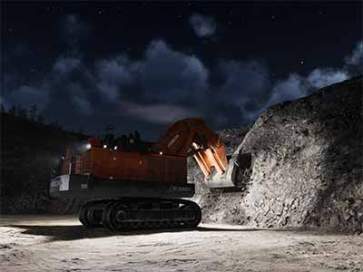Hitachi EX5600-7 Shovel/Excavator Night Operation Training
