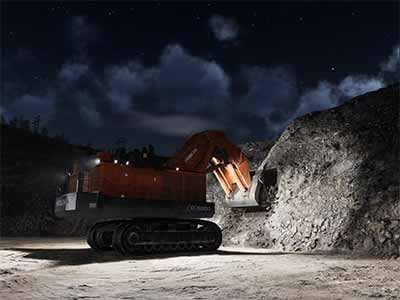 Hitachi EX5600-7 Shovel/Excavator Night Operation Training