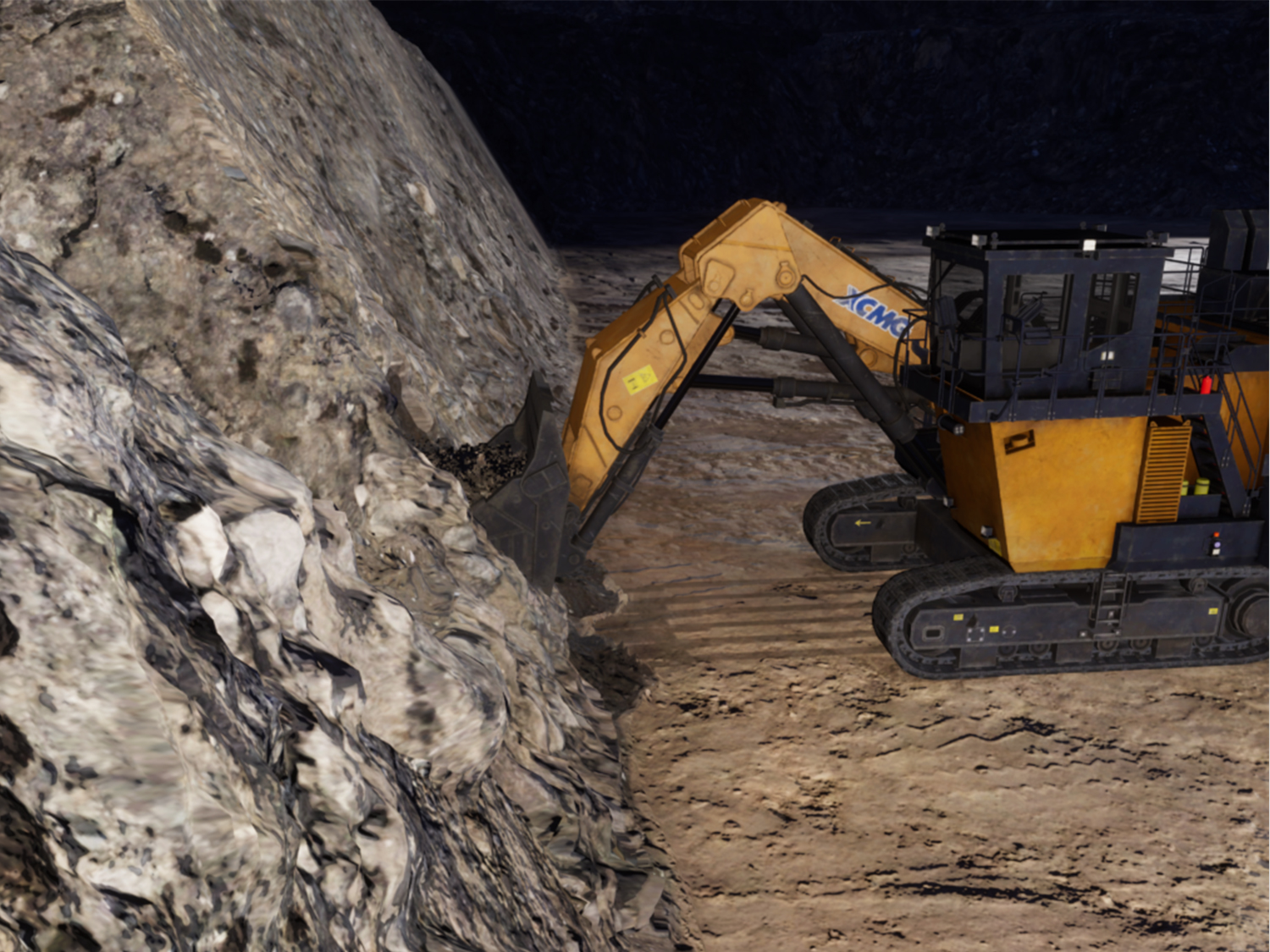 XCMG XE2000 Shovel Night Training