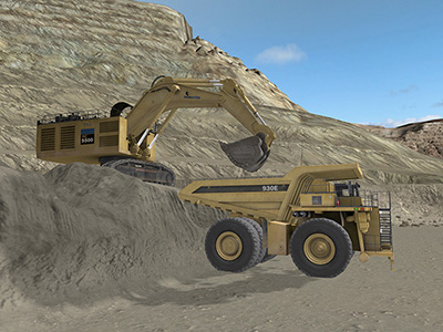 Komatsu PC5500-6 Dumping Training