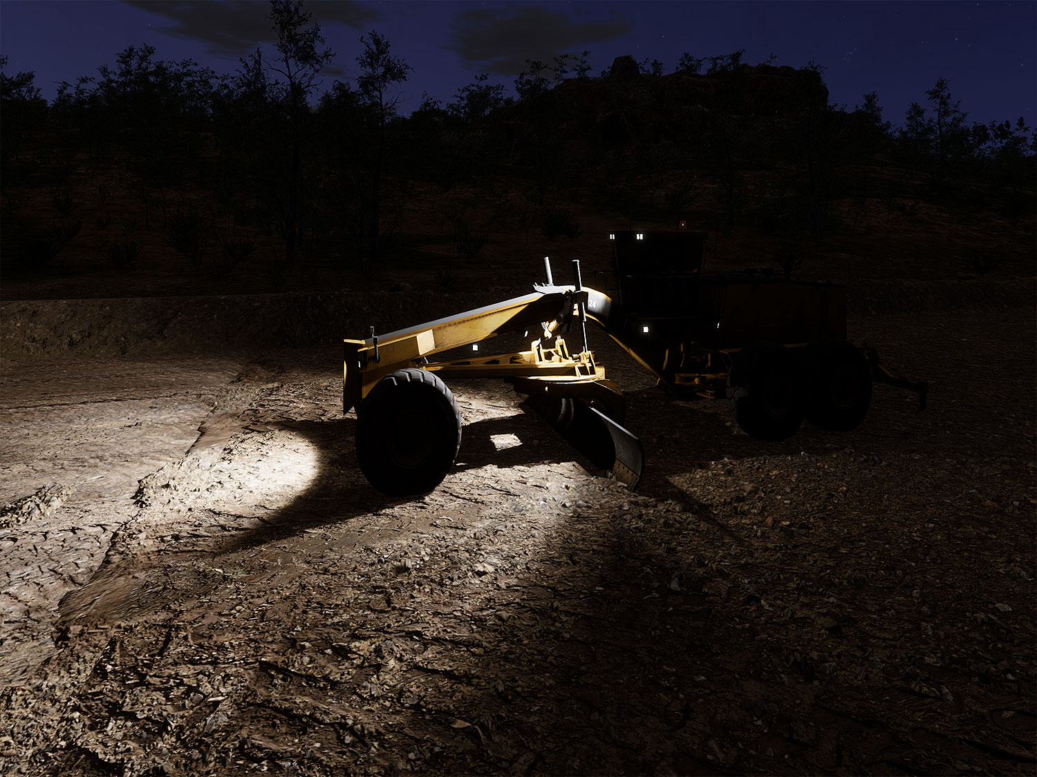 Cat 24 Motor Grader - Operating at Night Training