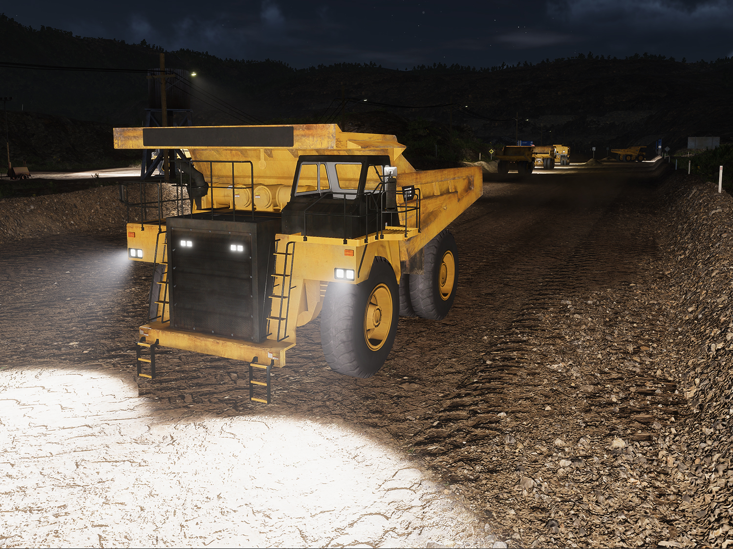 Cat 777E (Next Generation Hoist Control) Night Training