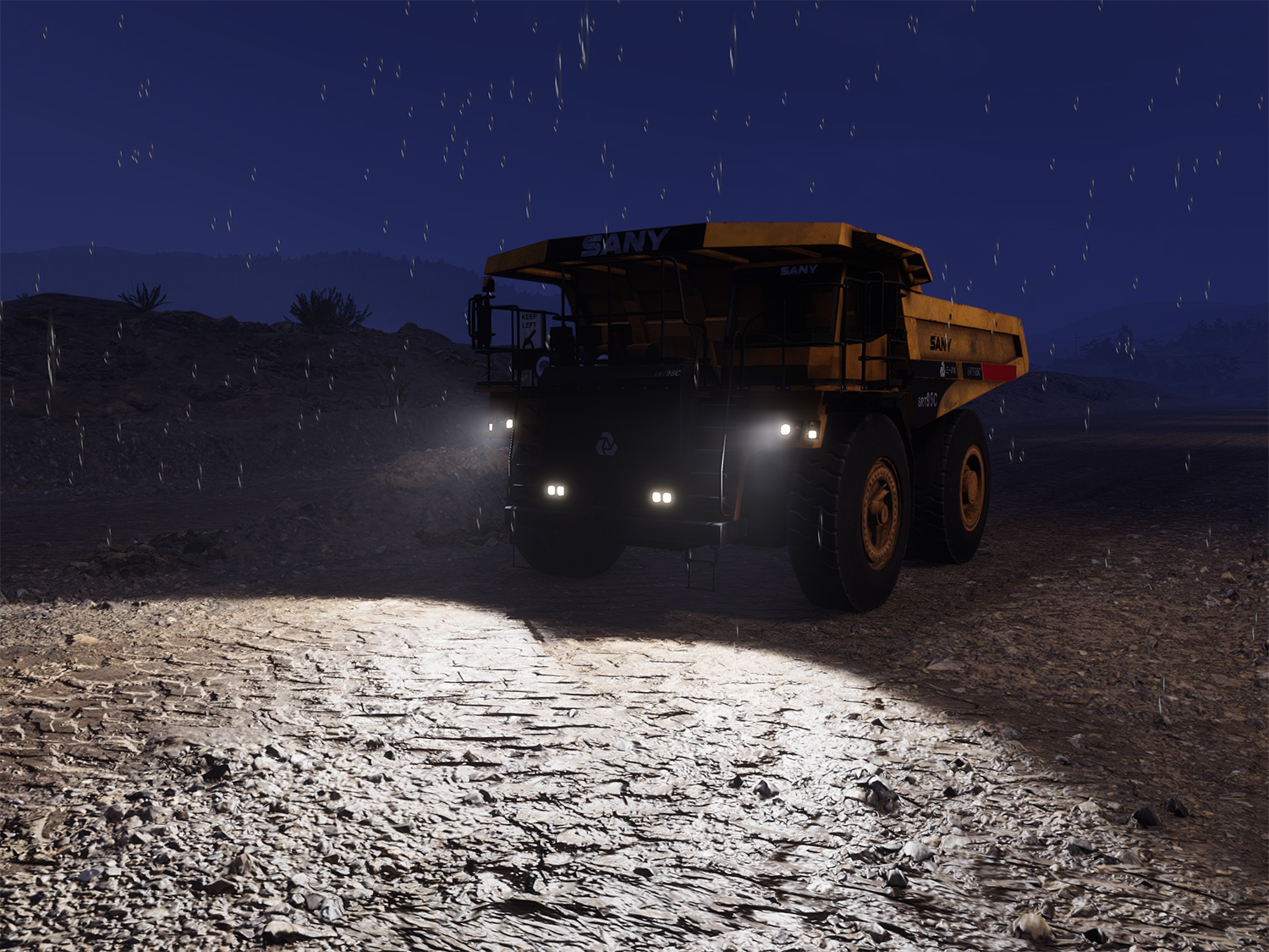 SANY SRT95C Haul Truck Night Training