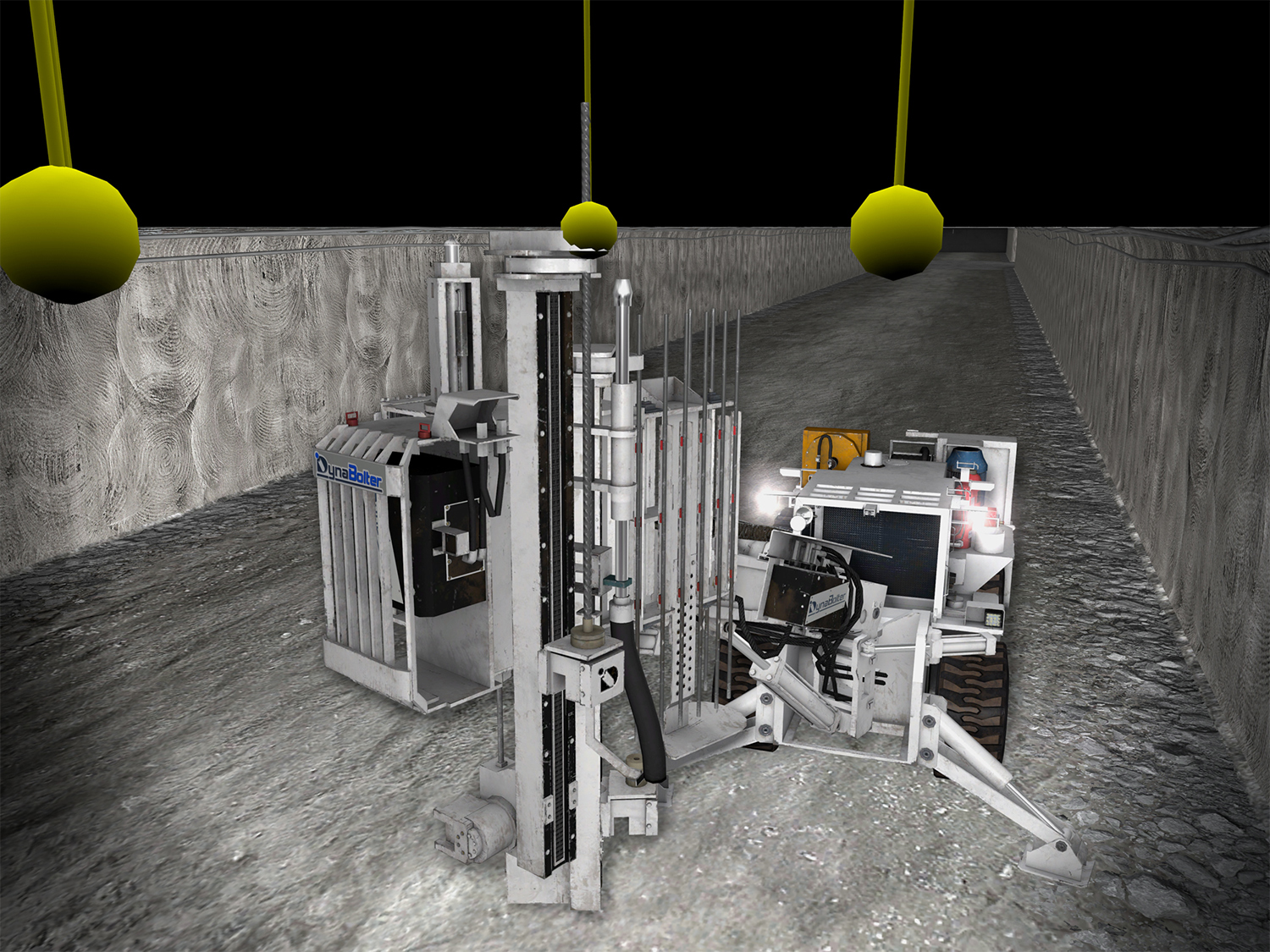 DynaBolter V2.0 Underground Bolter with drilling assistance on