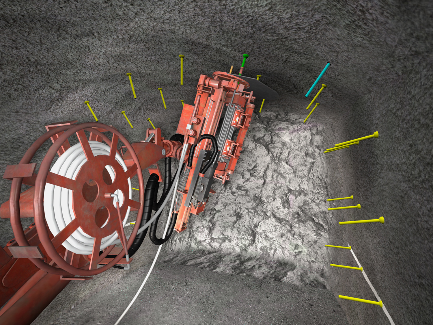 Sandvik DS422i Cable Bolter Drilling with Assistacne on Training