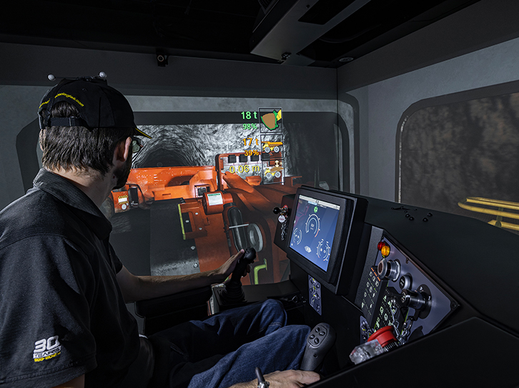 Sandvik LH518B Underground Loader Training Simulator operator on IM360+