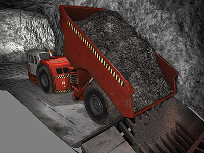 Sandvik TH663 Underground Truck Dumping Training