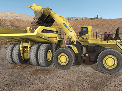 Komatsu WA1200-6 Dumping Training