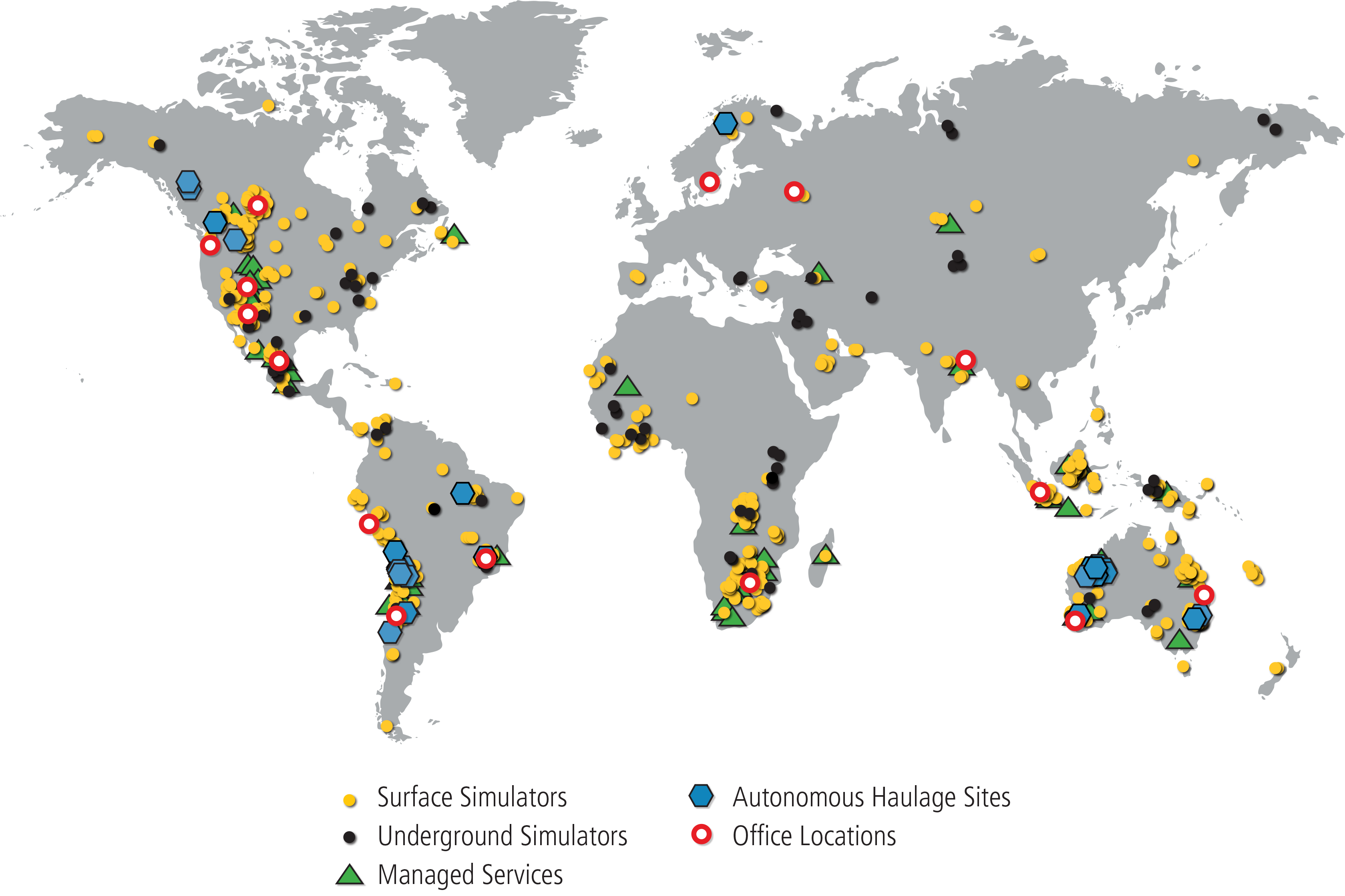 Global simulator and office locations
