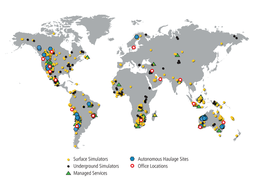 Global simulator and office locations